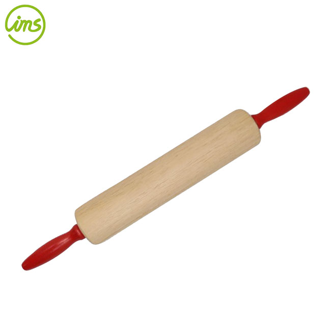 Made in Taiwan 2.5" Wood Rolling Pin Red Handle