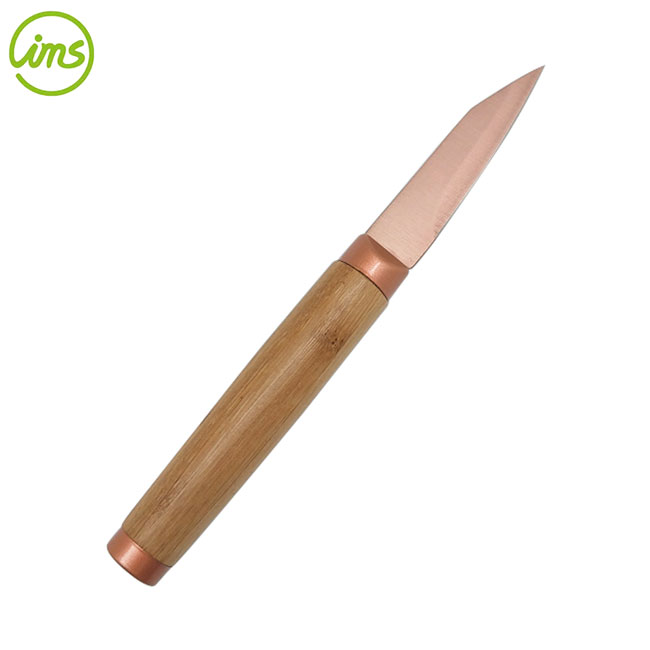 3.5'' Rose Gold Paring Knife Bamboo Handle